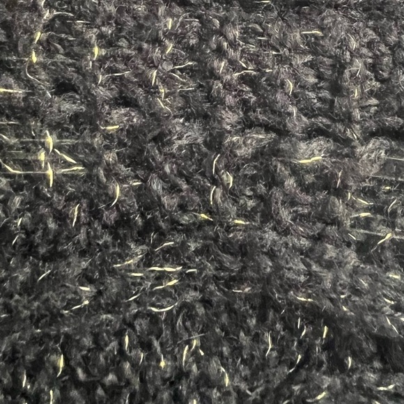 Nine West Jeans Sweater, Black Knit Sweater with Gold Metallic Mesh, Size S - Picture 7 of 9